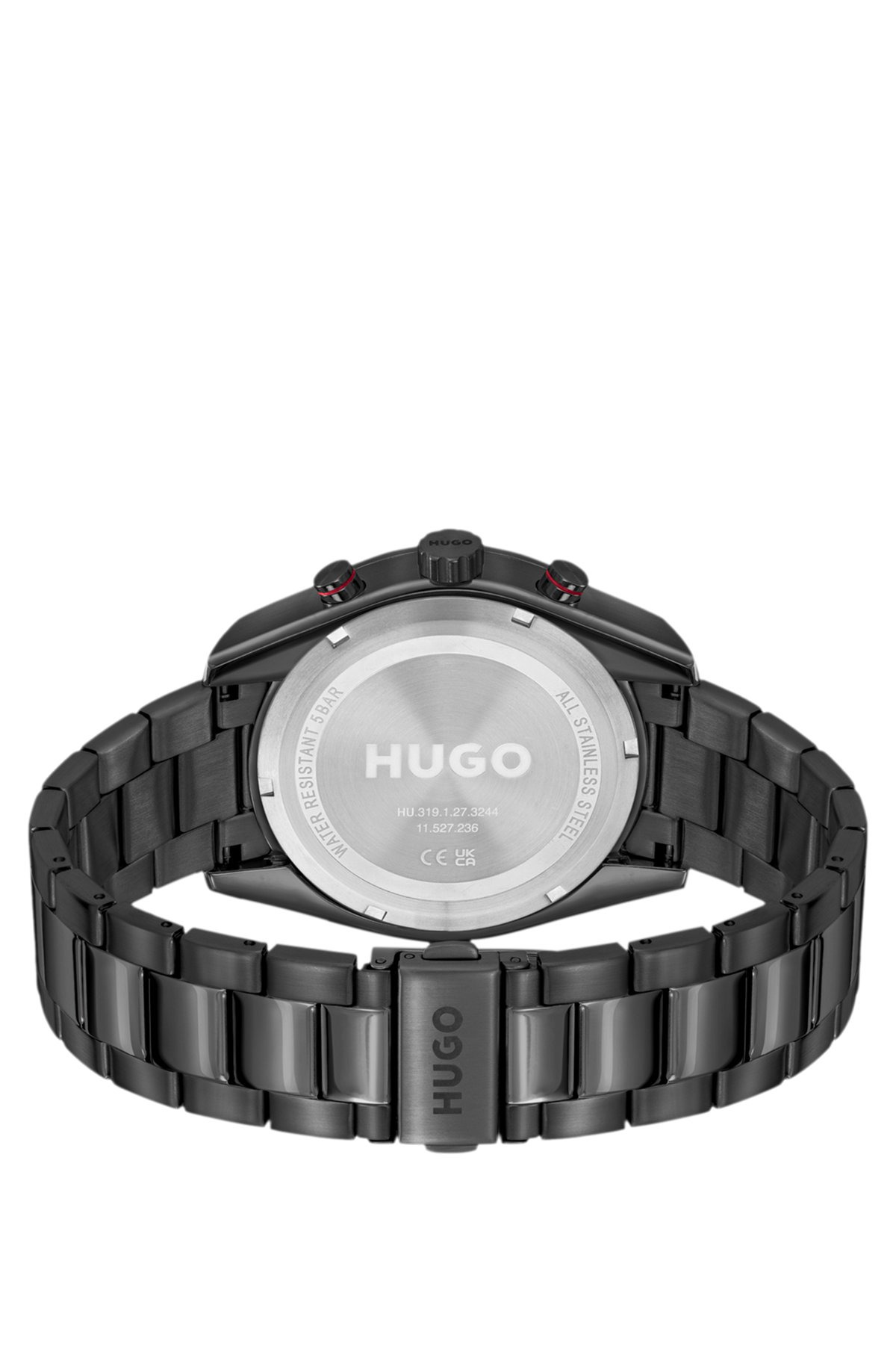 BLACK-TONE WATCH WITH MATCHING THREE-LINK BRACELET - 3