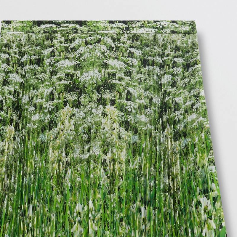 Meadow Print Crepe De Chine Pleated Skirt 6