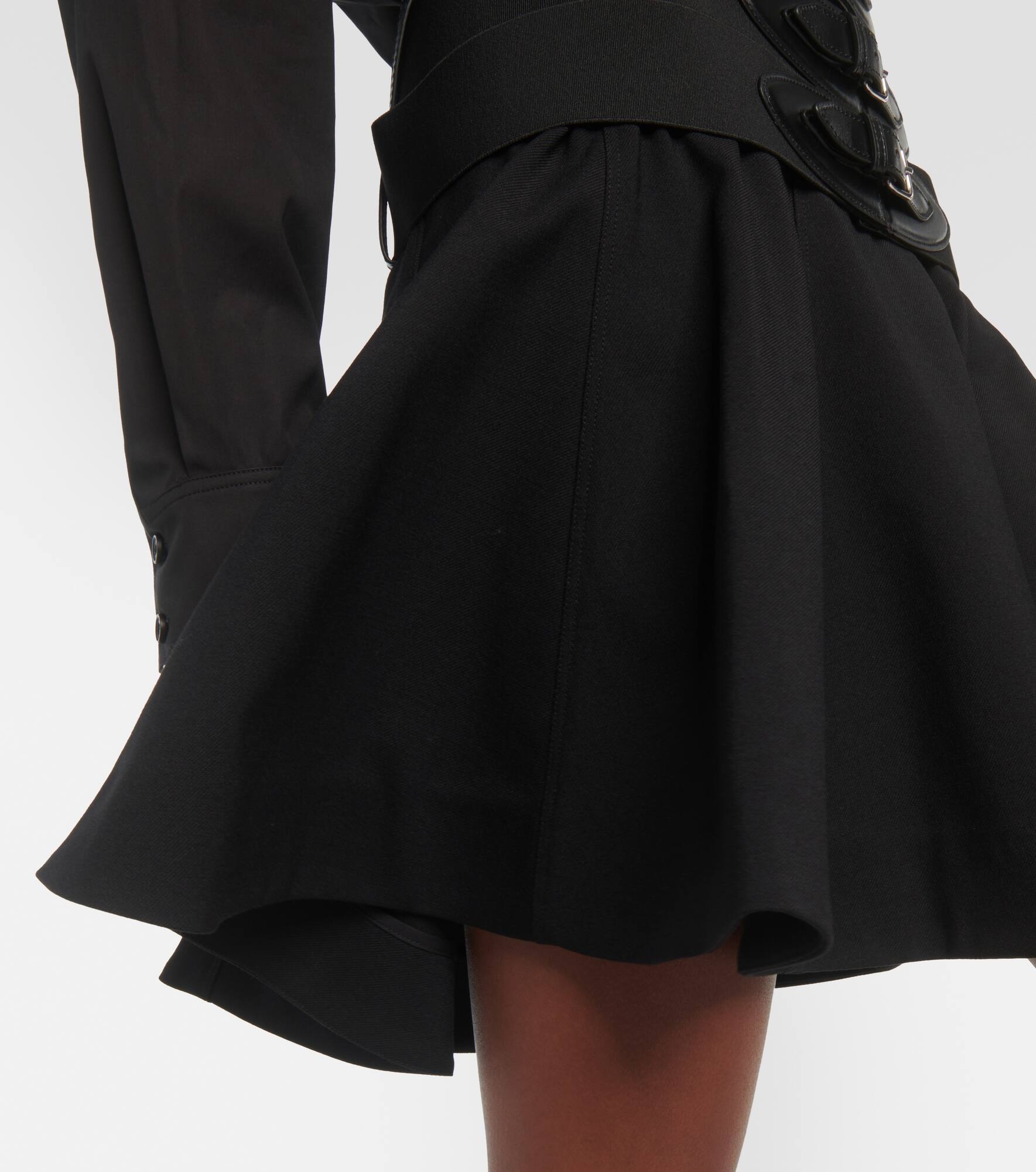 Belted wool miniskirt - 5