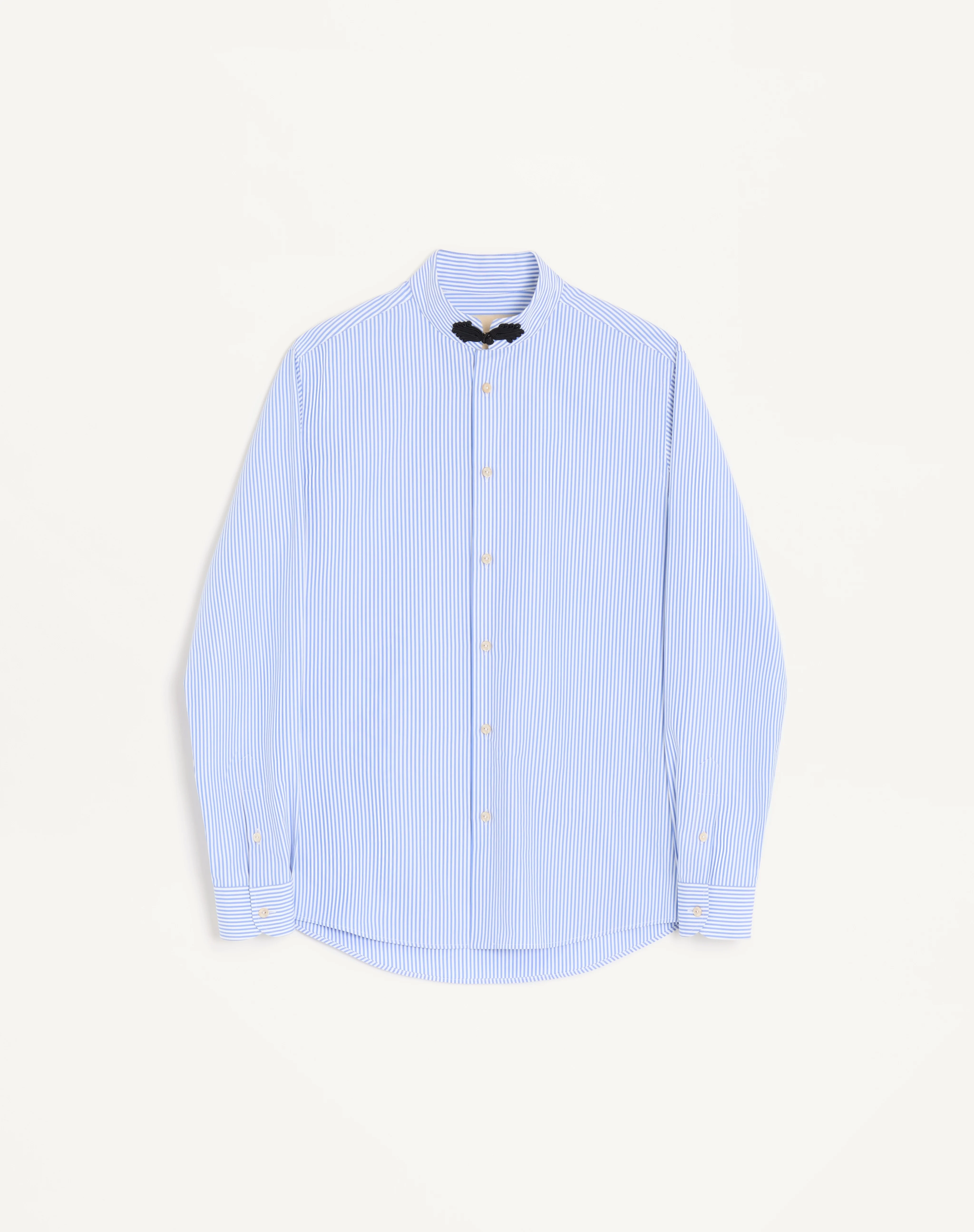 VALENTINO LONG-SLEEVED STRIPED COTTON SHIRT WITH TOGGLE - 1