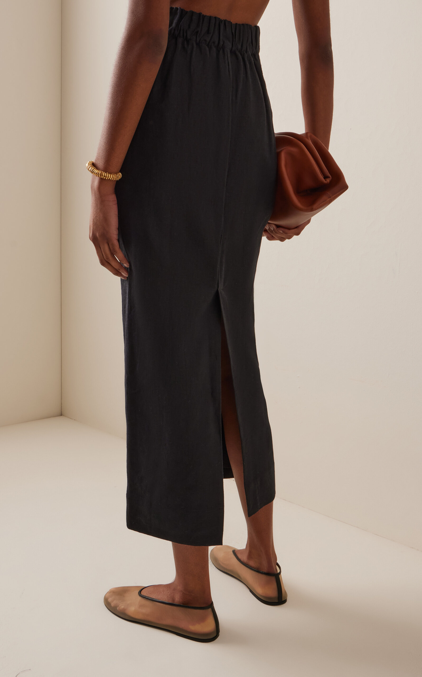 Exclusive Emma Linen Maxi Skirt black - 4