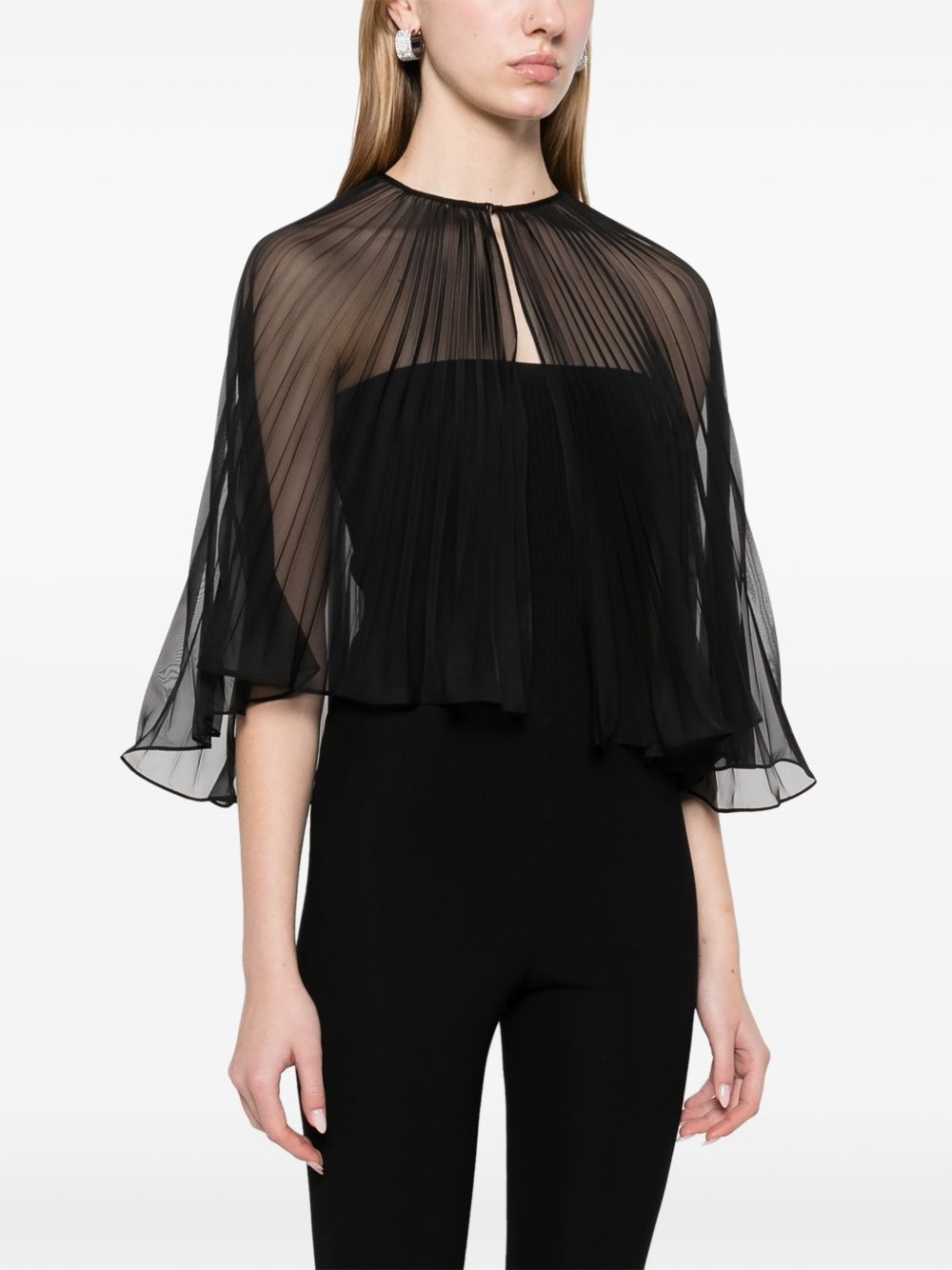 georgette pleated cape - 3