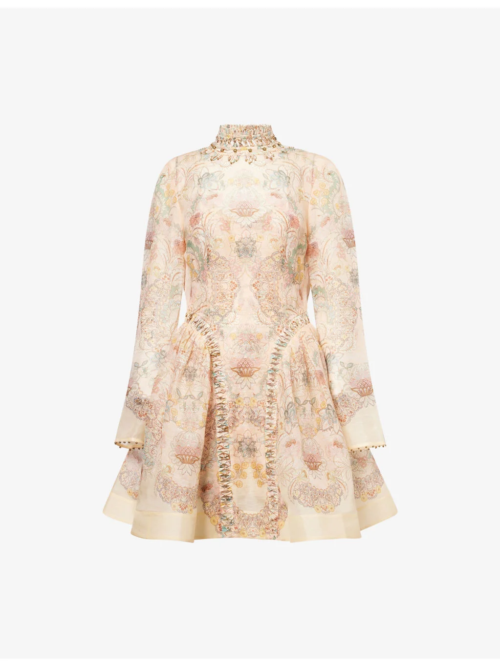 Rebellion Beaded Linen And Silk Mini Dress - 1