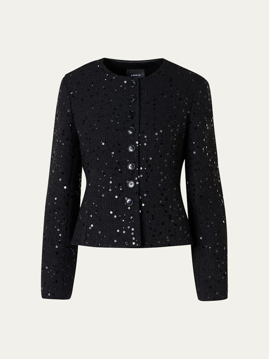 Kelis Sequined Tweed Jacket - 1