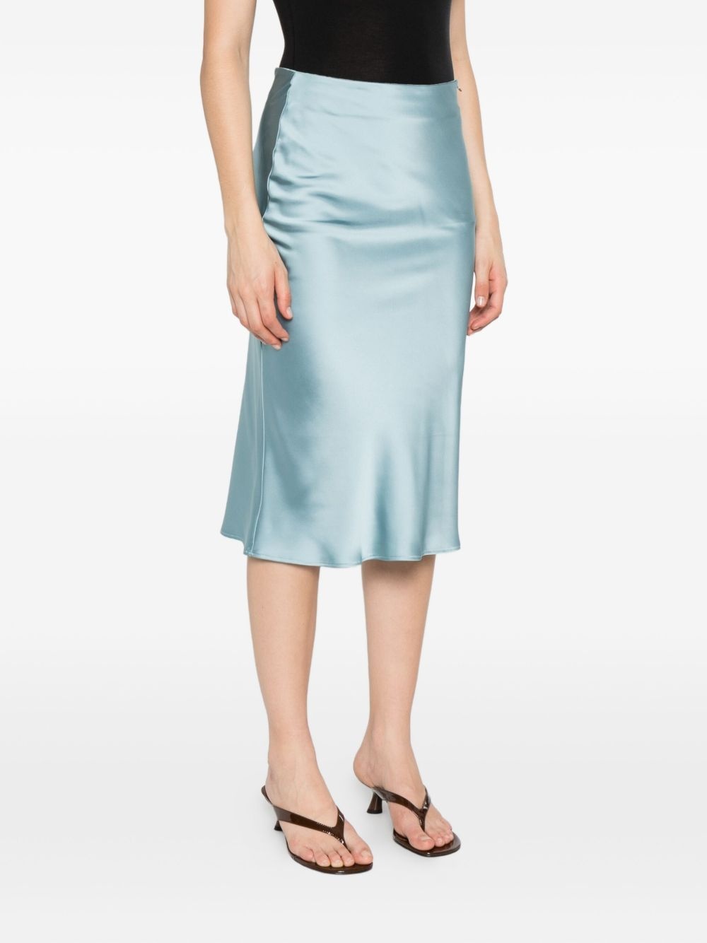 satin bias-cut skirt - 3