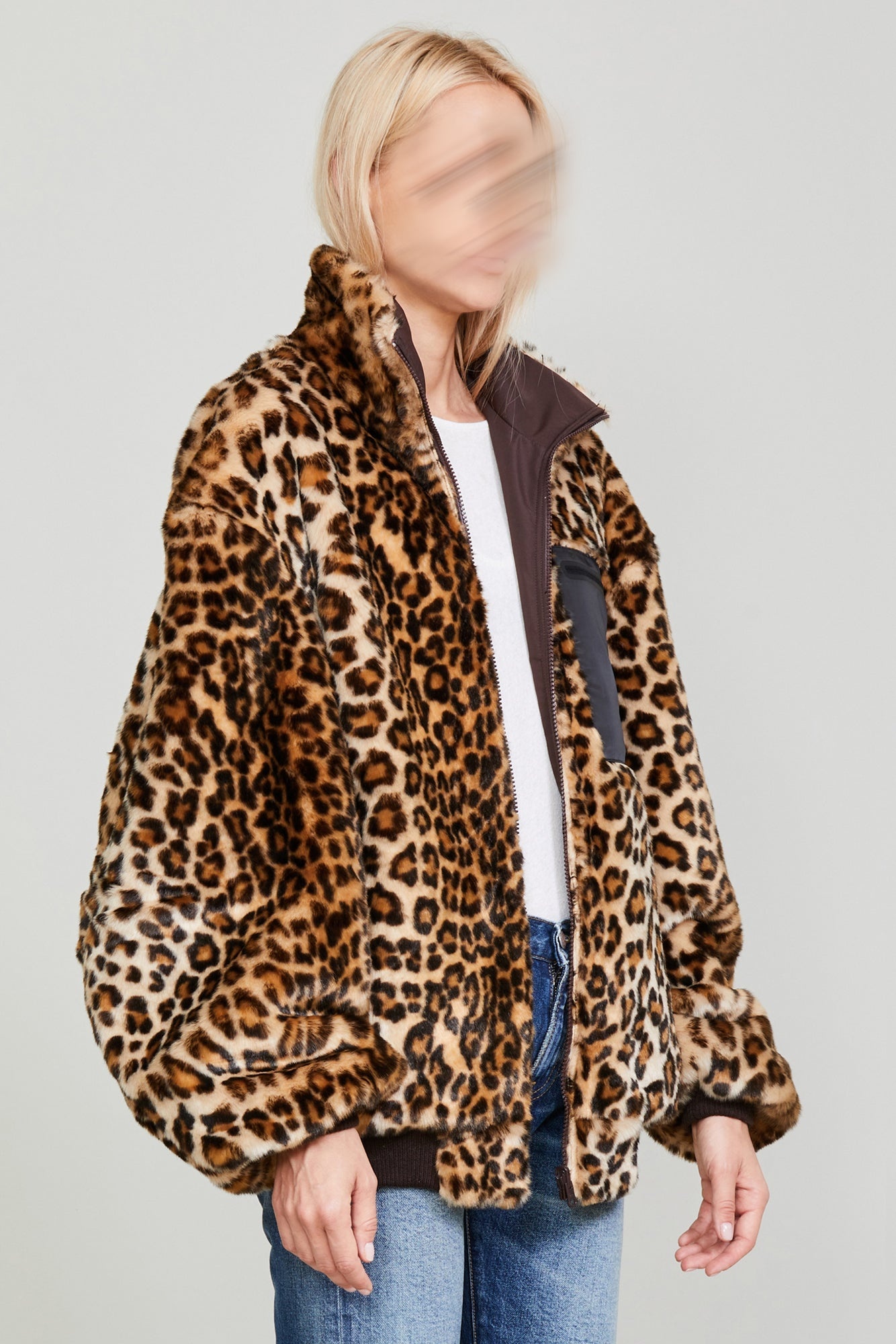 OVERSIZED REVERSIBLE ZIP-UP - LEOPARD - 4