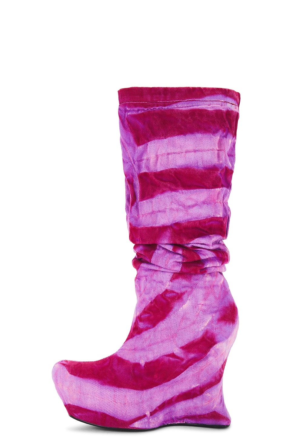Sculpted Wedge Denim Boots - 6