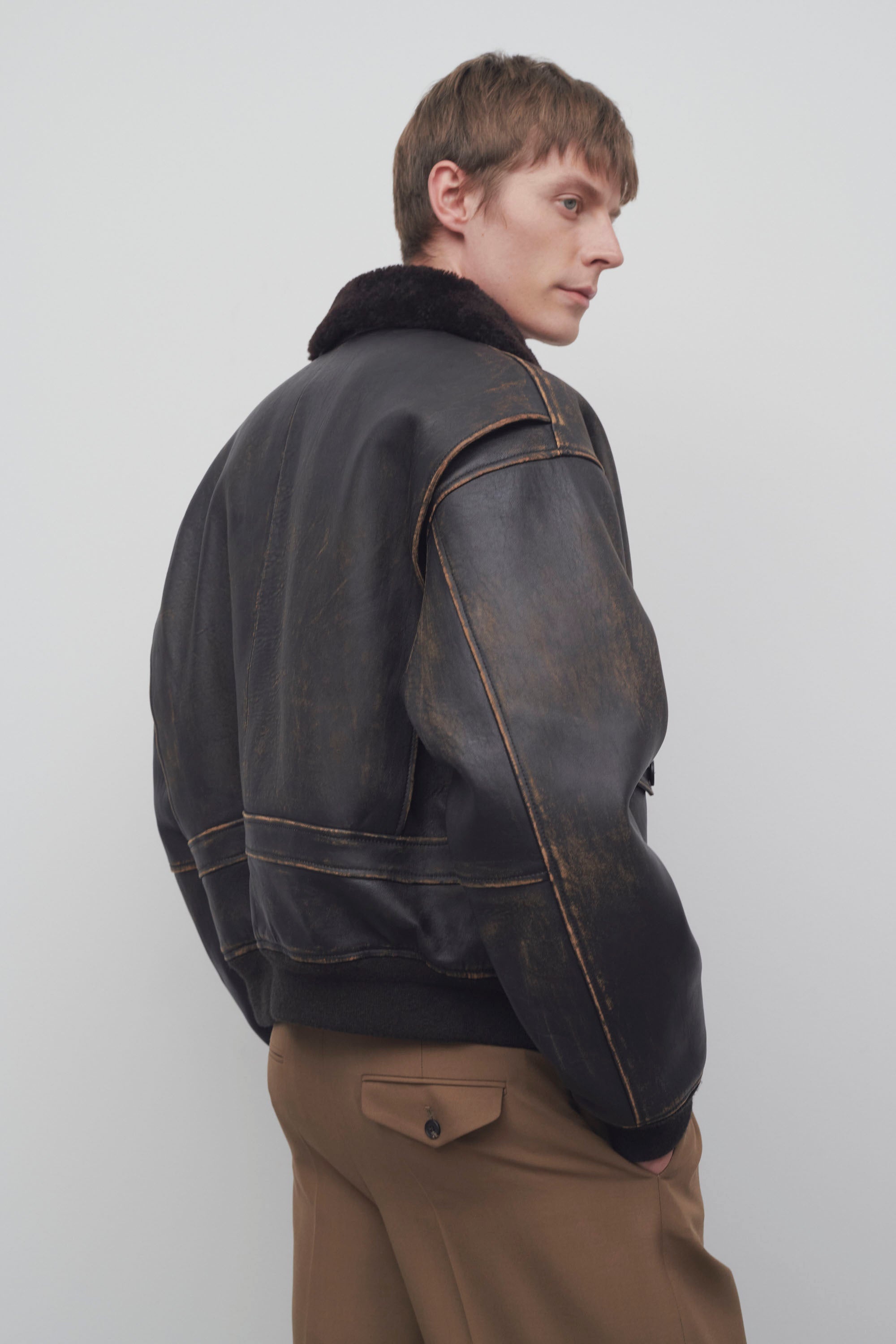 The Row Herzog Jacket in Leather | REVERSIBLE