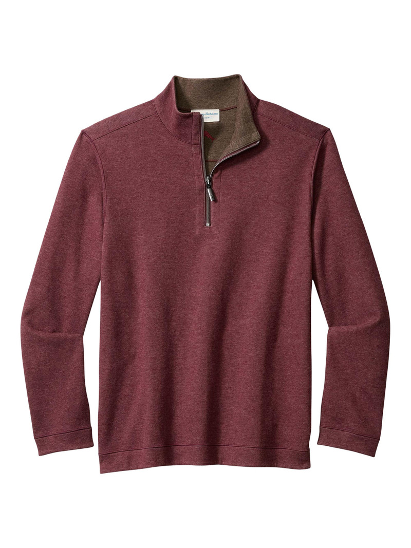 Men's Flipview Quarter-Zip Sweater - Pinot Noir Heather 1