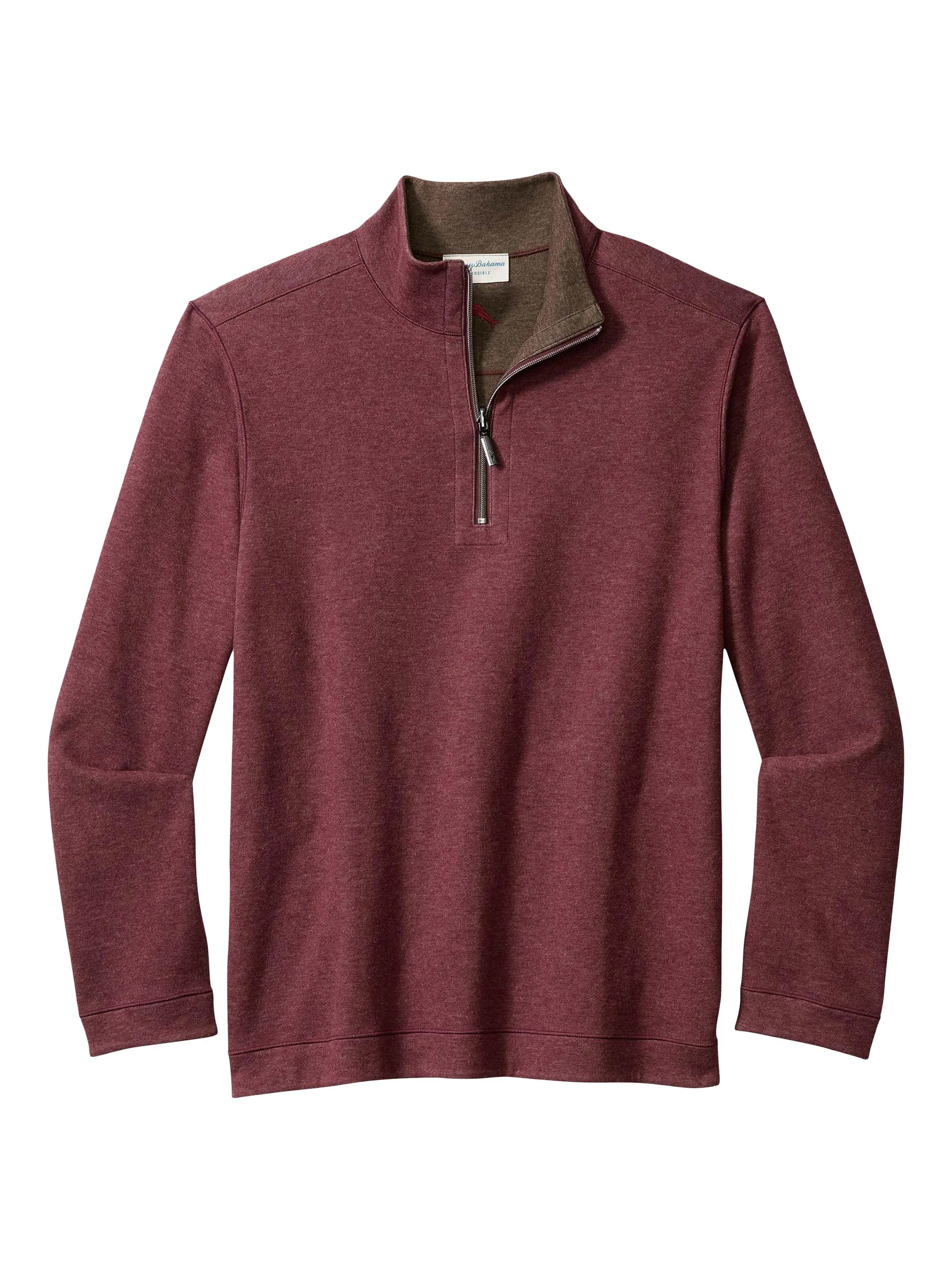 Men's Flipview Quarter-Zip Sweater - Pinot Noir Heather - 1