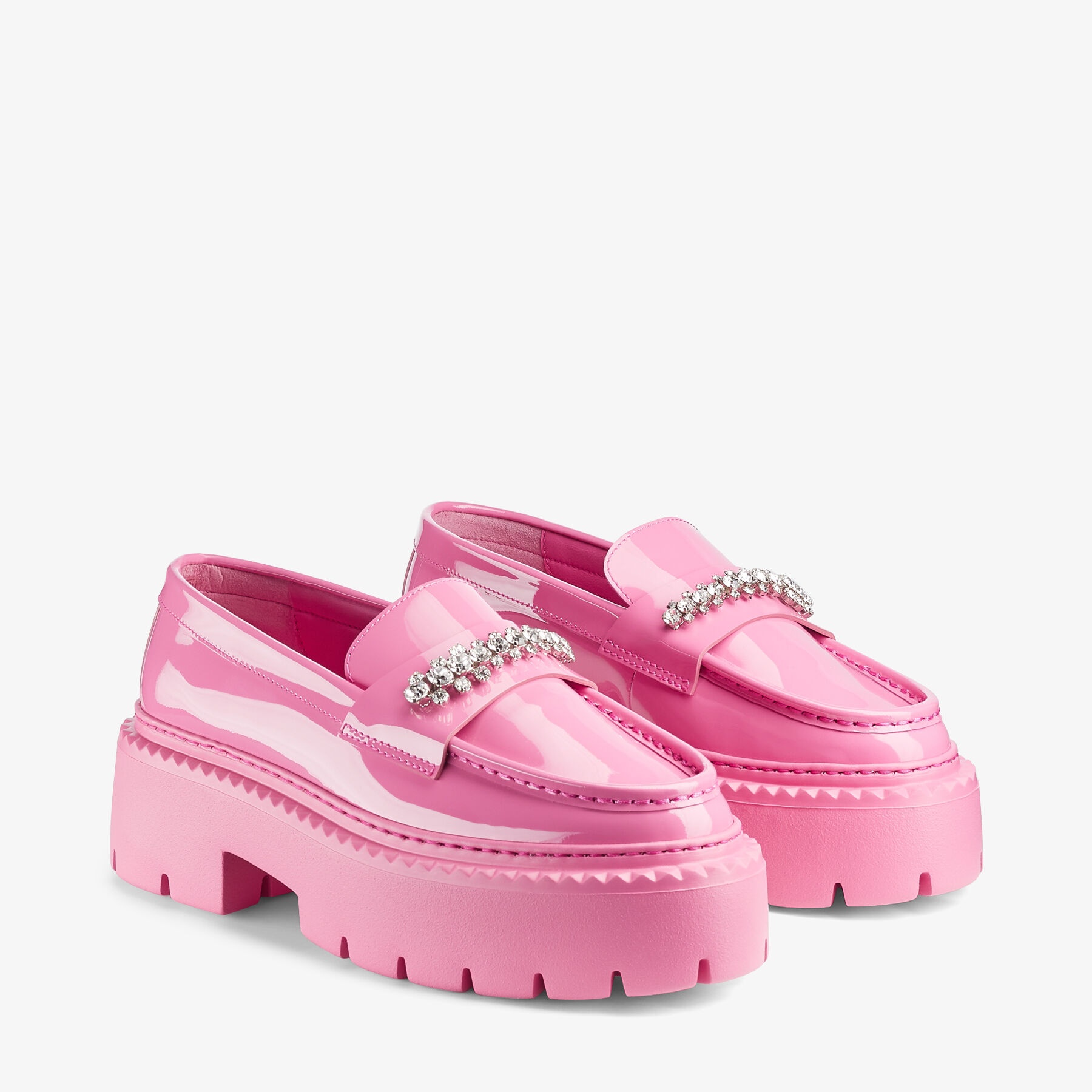 Bryer Loafer Flat
Candy Pink Patent Leather Loafers with Crystal Embellishment - 3