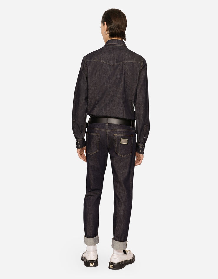 Blue skinny stretch jeans - 3