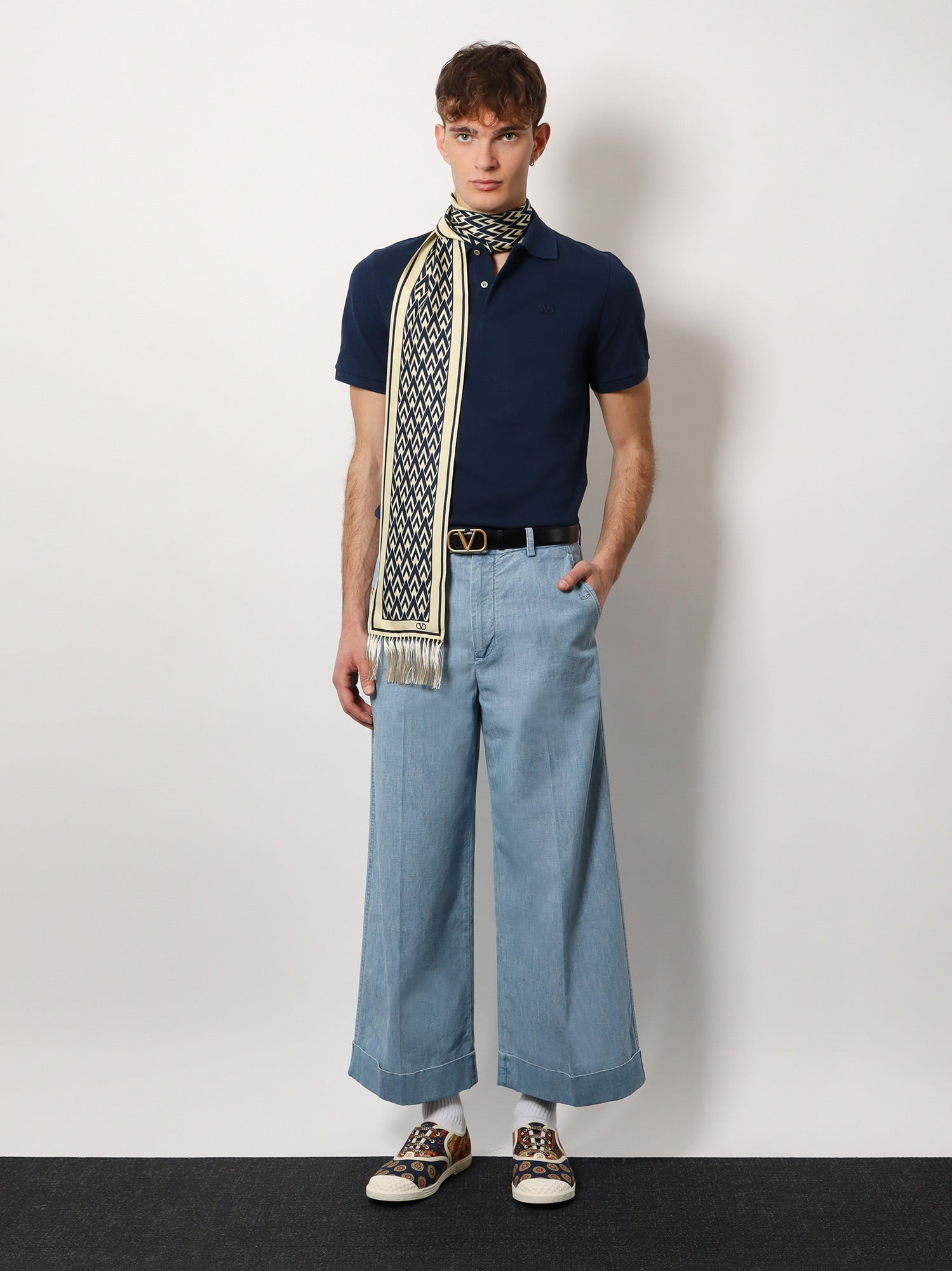 Valentino Cotton Piquet Polo Shirt With Vlogo Embroidery - 2