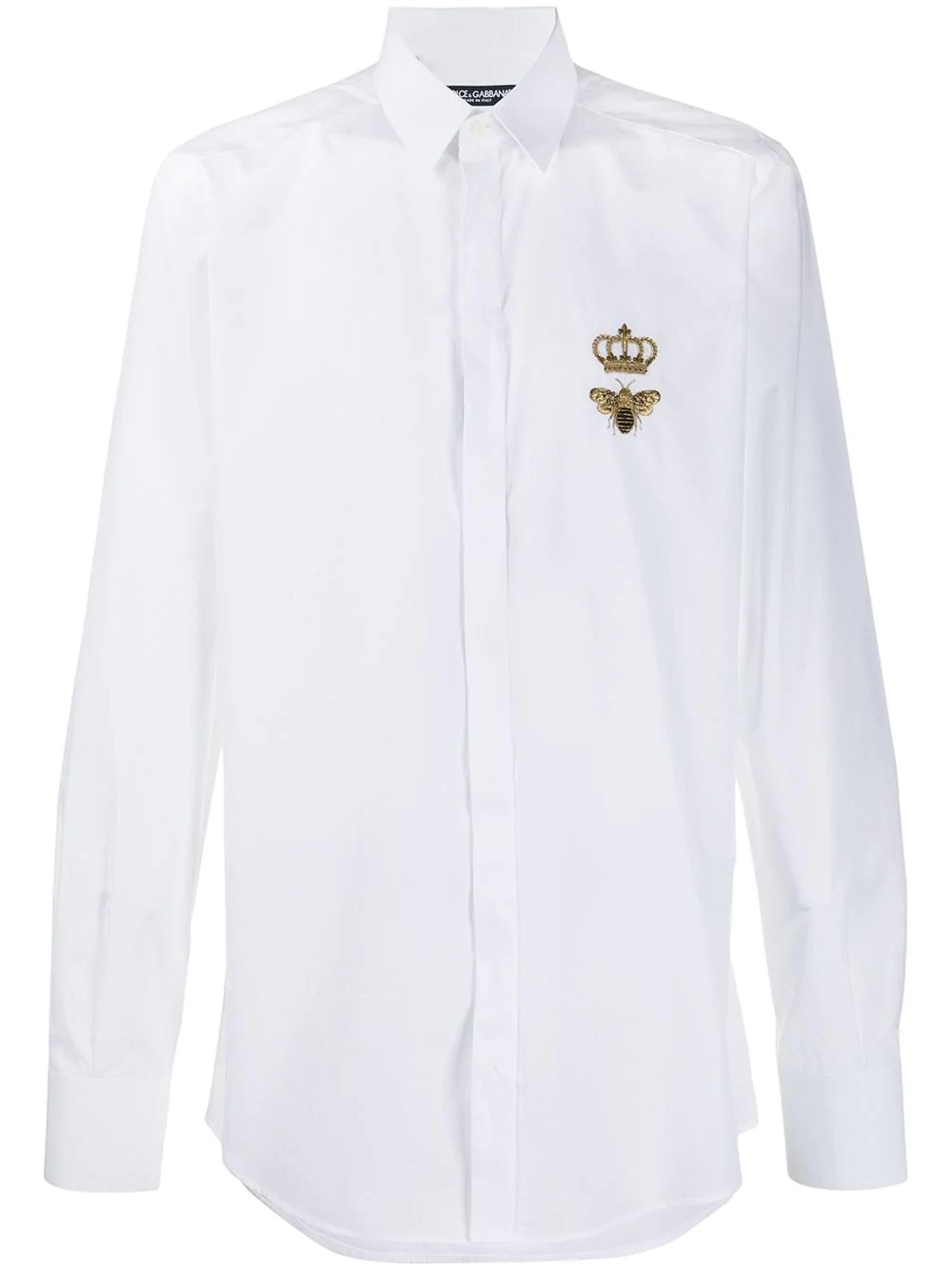 embroidered motif shirt - 1