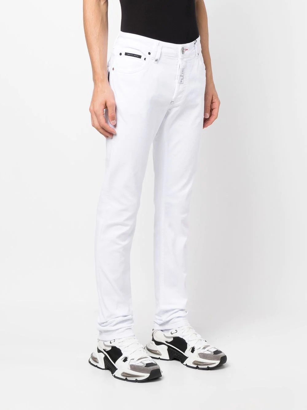 logo-patch slim-cut jeans - 3