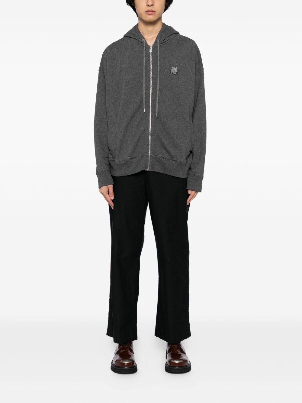 fox-head patch hoodie - 2