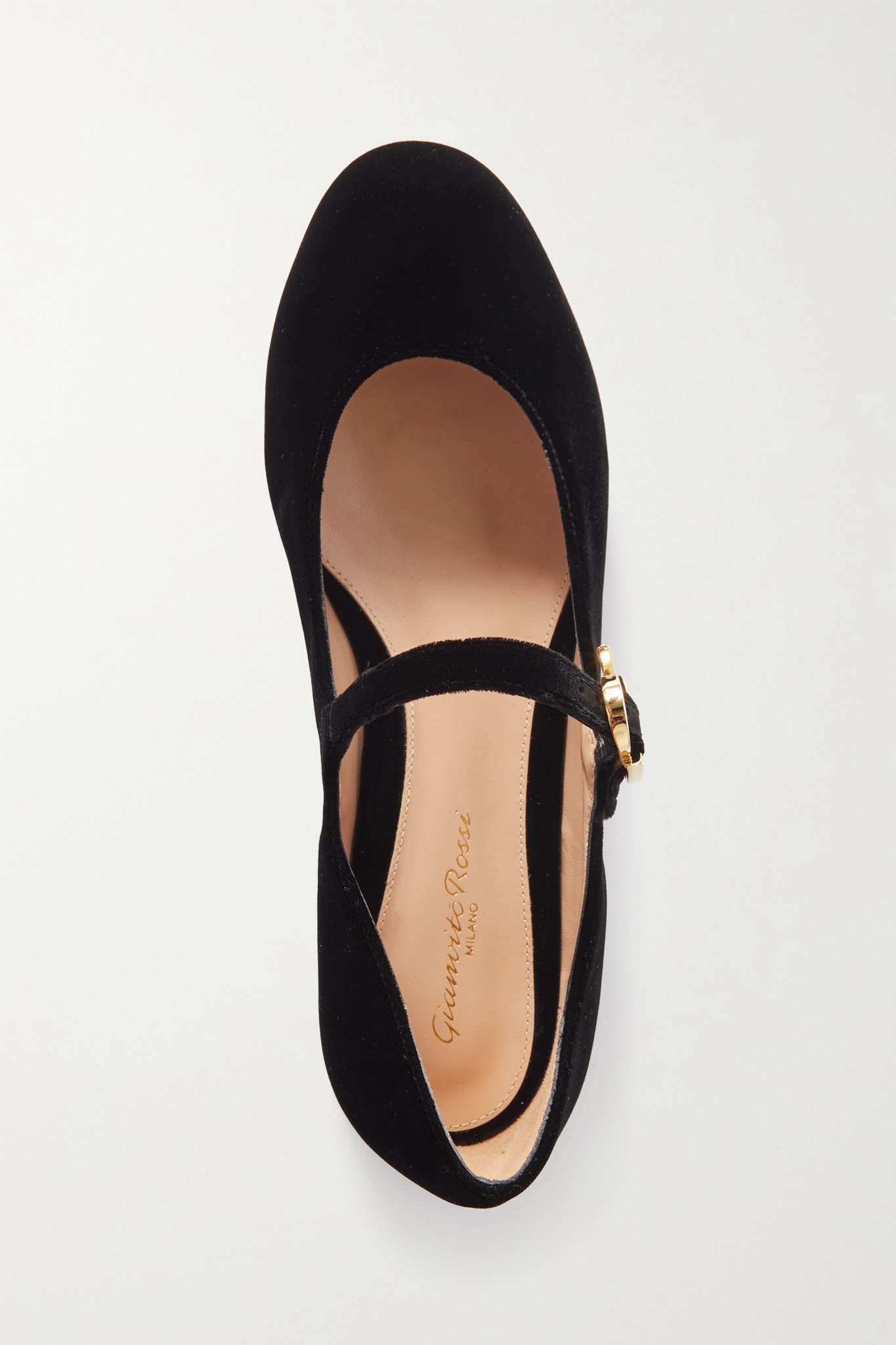 Velvet Mary Jane flats - 5