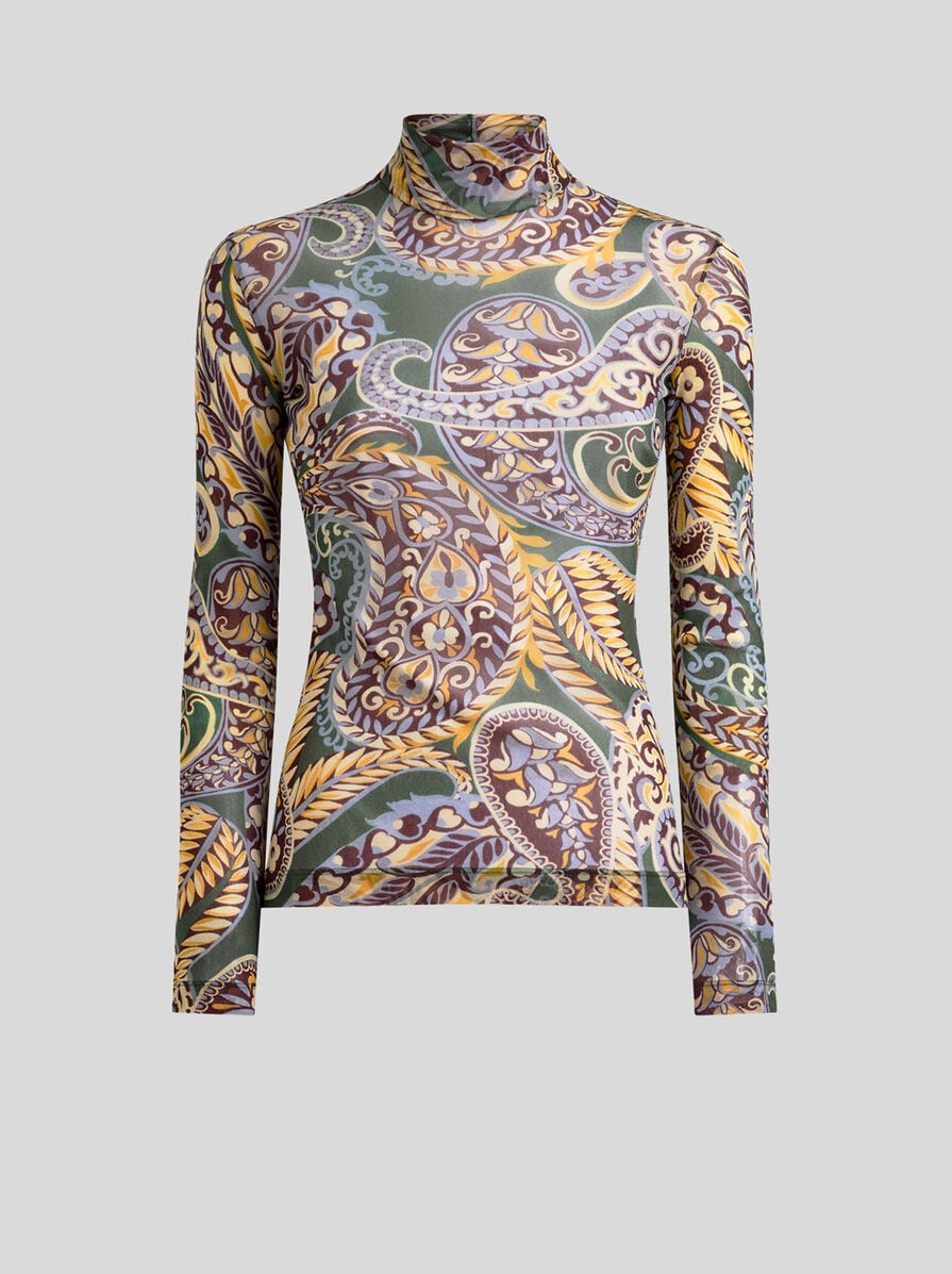PAISLEY TULLE SWEATER - 1