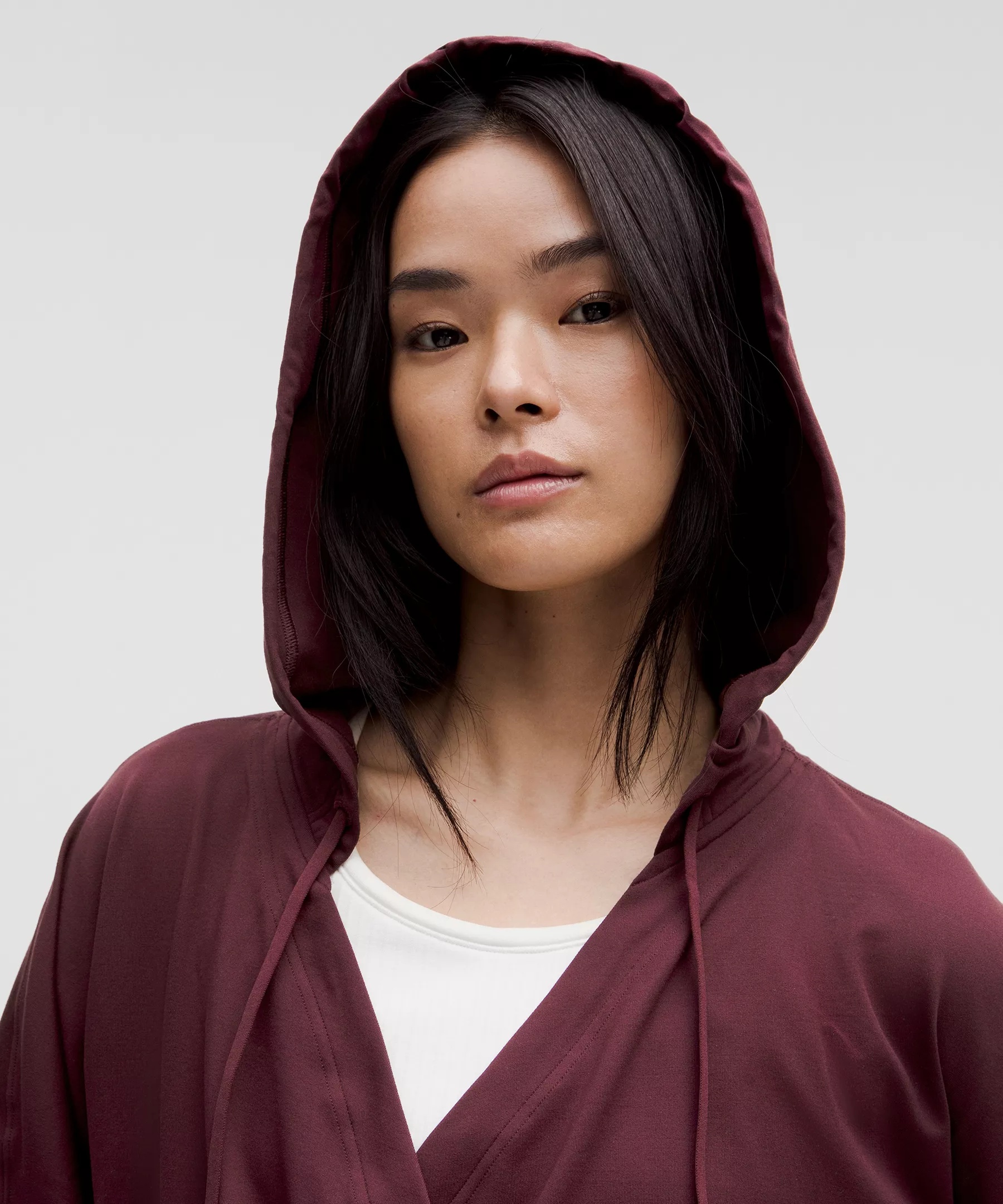 Soft Jersey Relaxed Wrap-Front Hoodie - 4