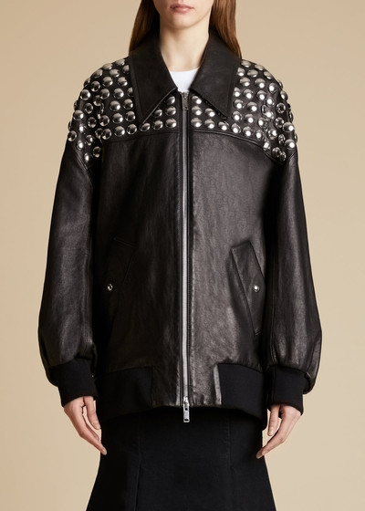KHAITE The Ziggy Jacket in Black Leather with Studs outlook