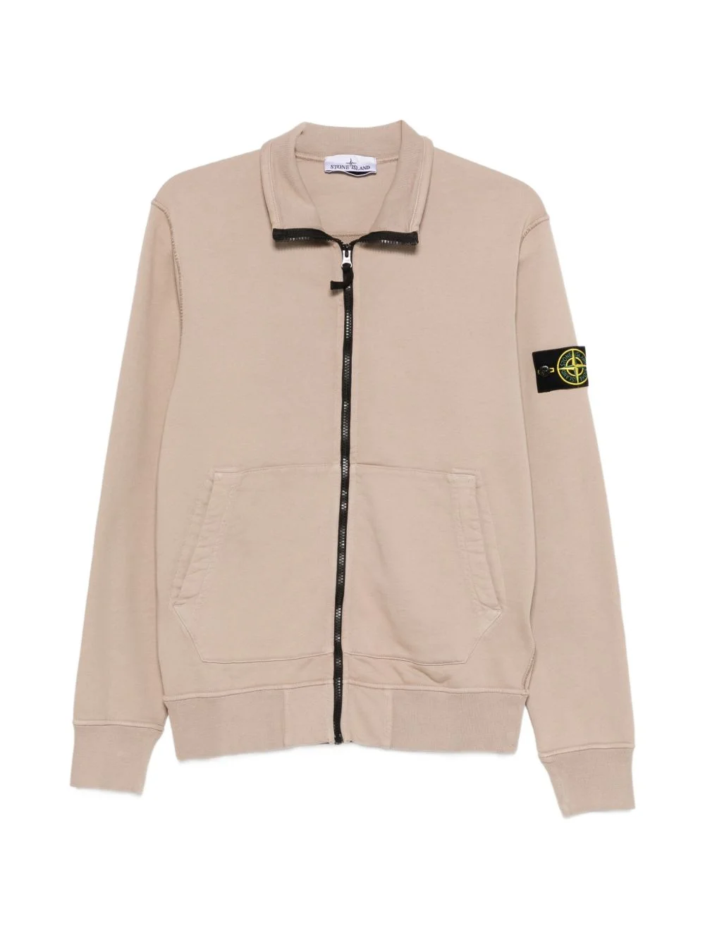 zip-up logo-patch sweater - 1