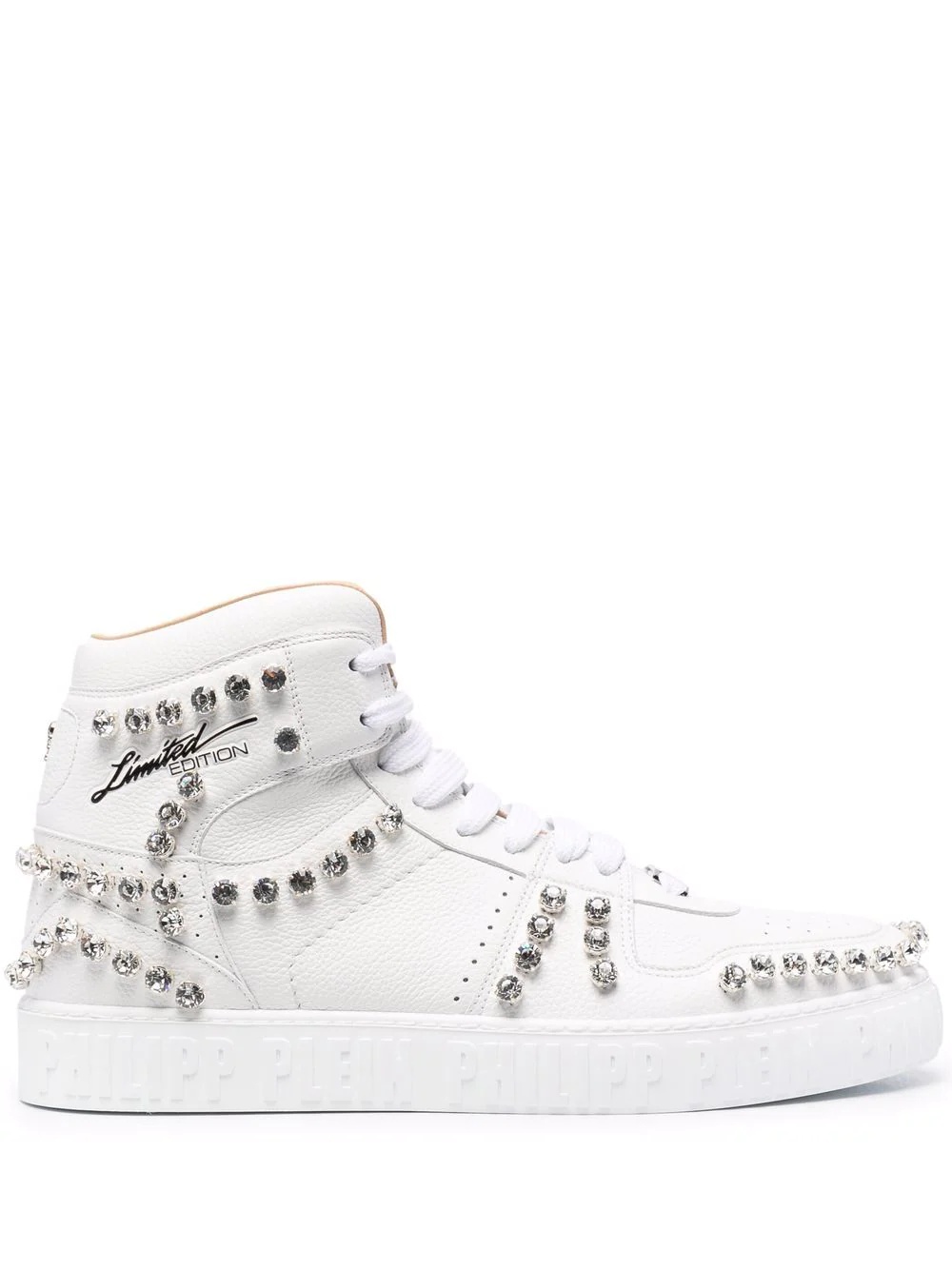 crystal-studded high-top sneakers - 1