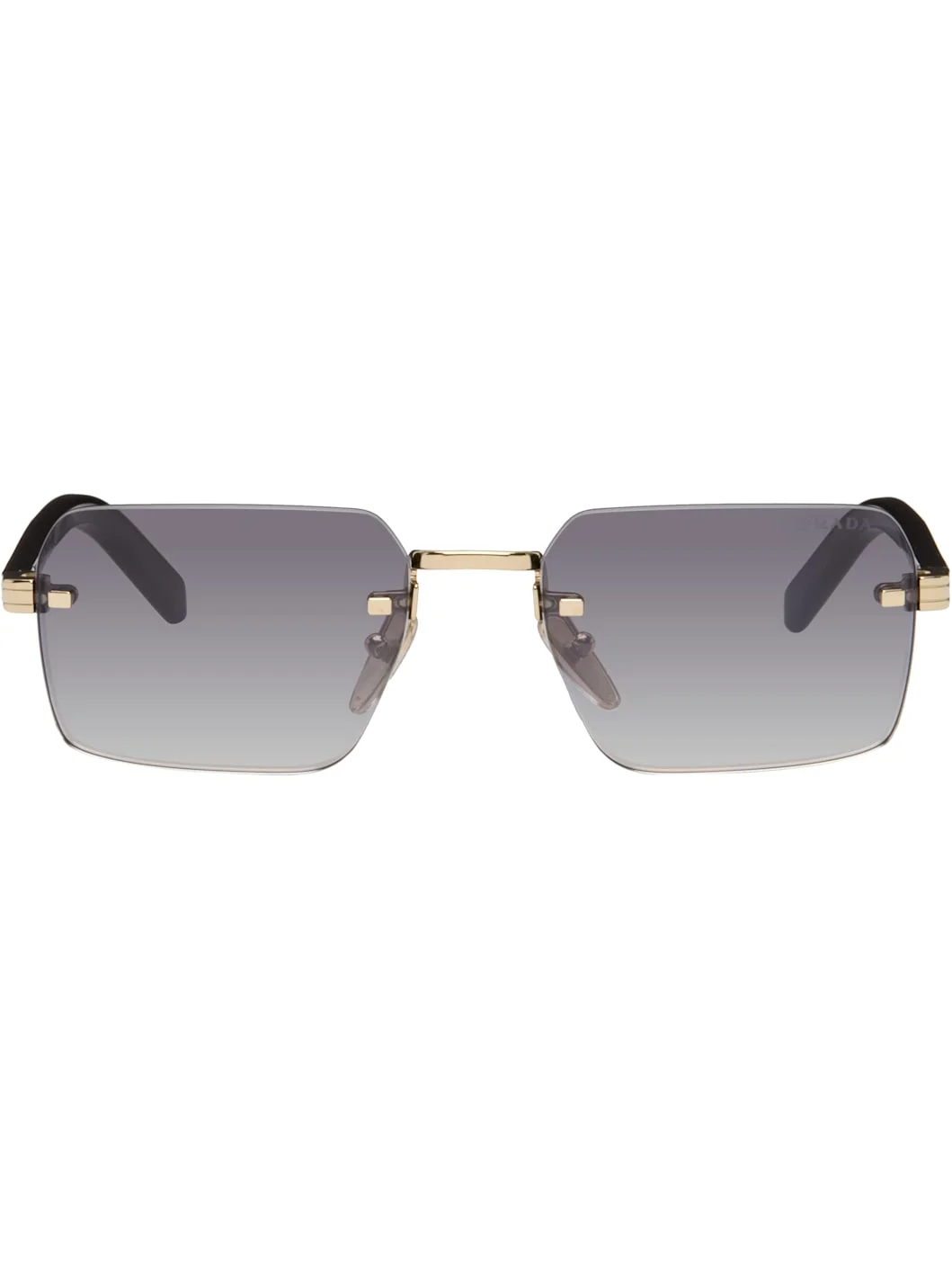Gold Iconic Metal Plaque Sunglasses - 1
