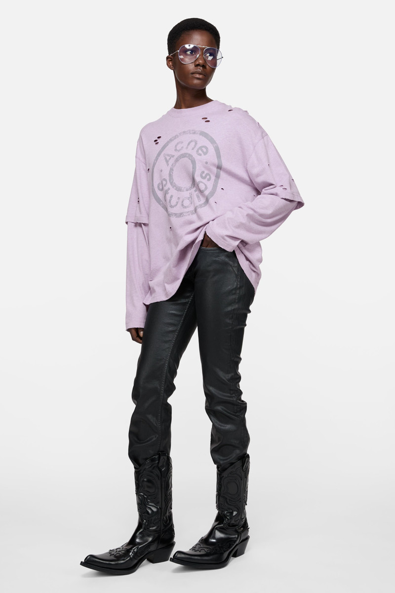 Acne Studios Layered logo t-shirt - Faded purple outlook