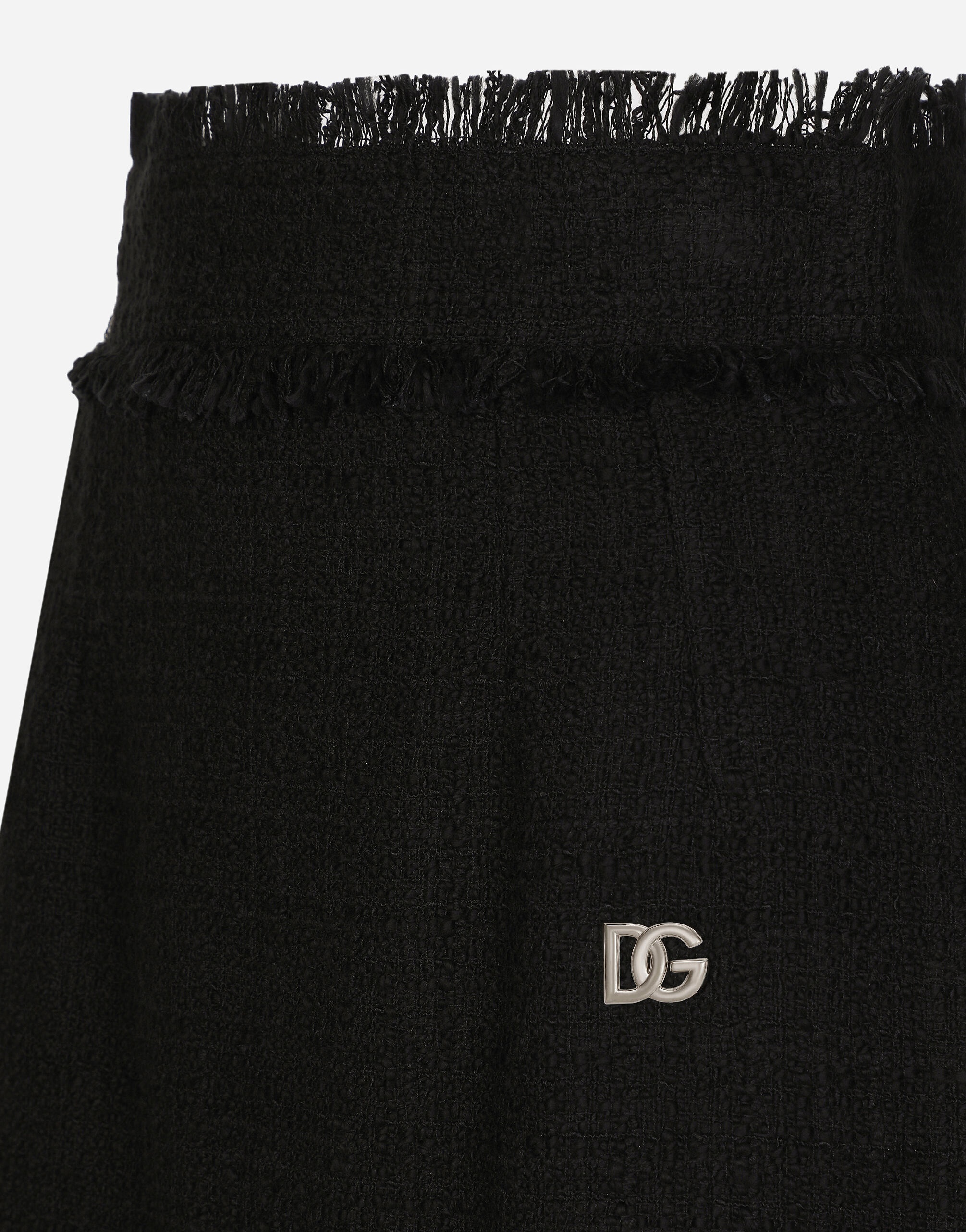 Tweed midi skirt with DG logo - 2