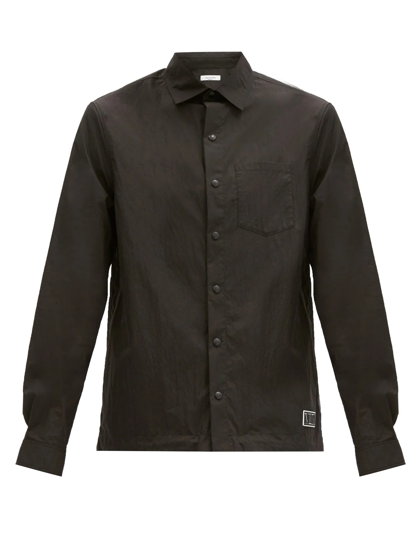 Rubber logo-patch cotton-blend poplin shirt - 1