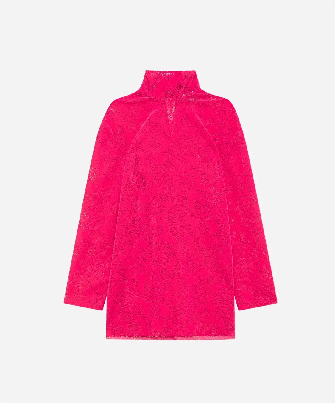 Velvet-effect lace dress - 1