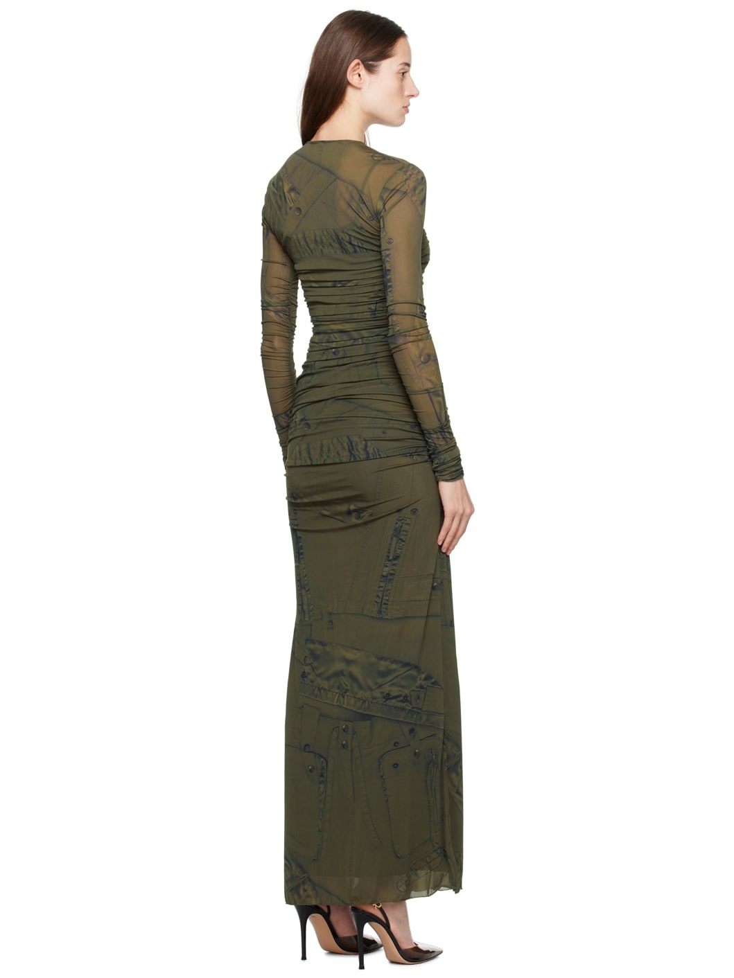 Green Crewneck Maxi Dress - 3