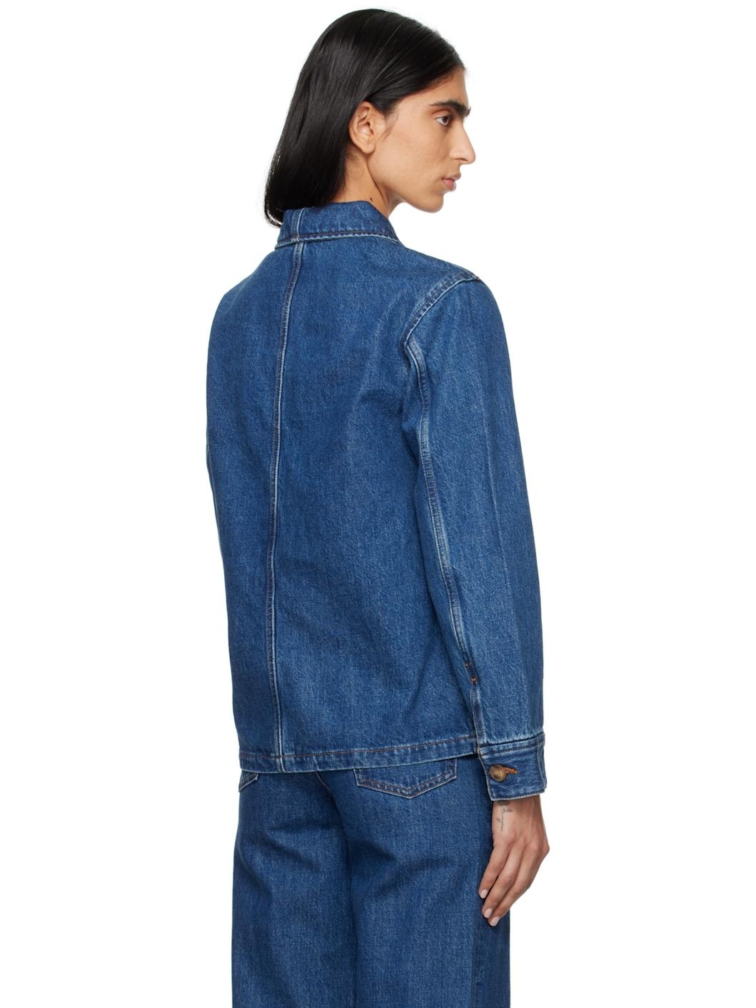 Blue Silvana Logo Denim Jacket - 3