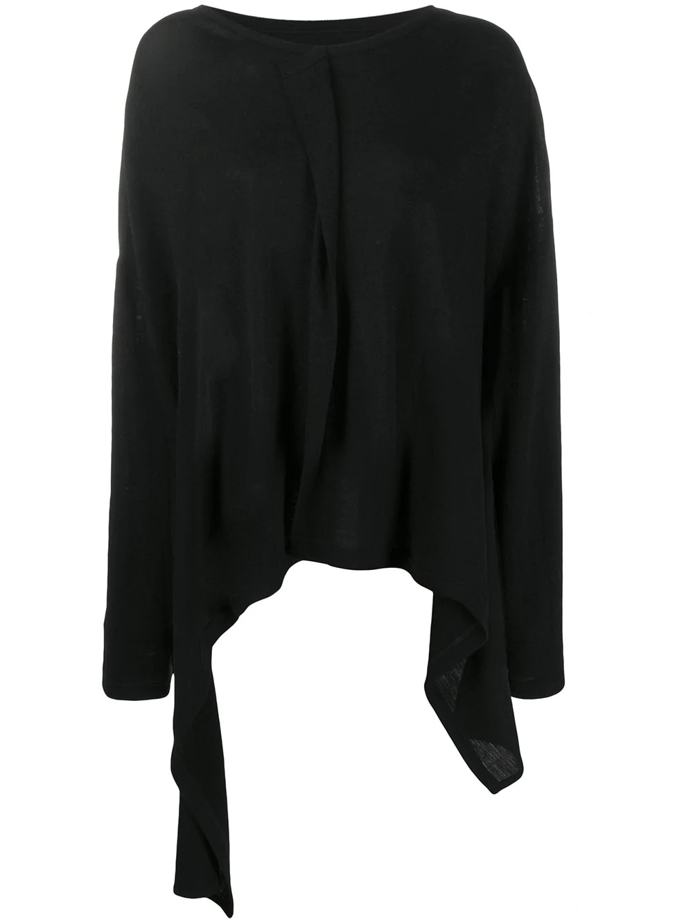 long-sleeved draped top - 1