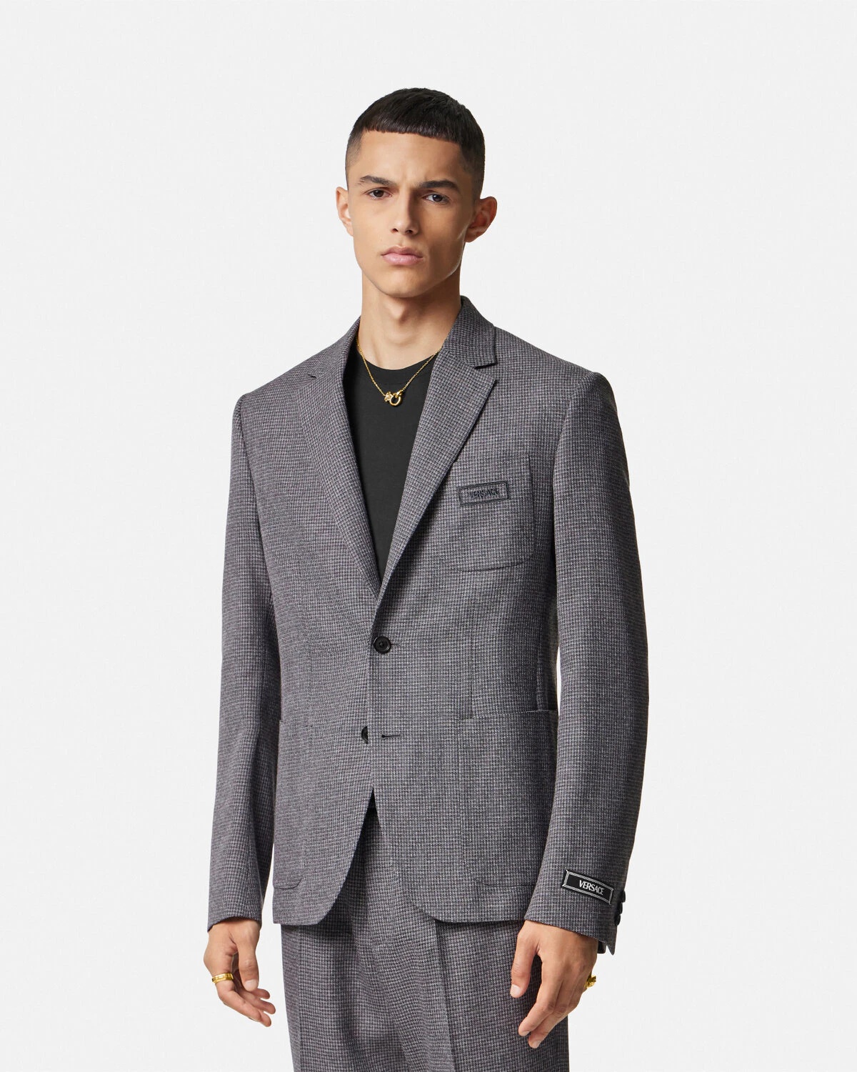 Mouliné Wool Single-Breasted Blazer - 4