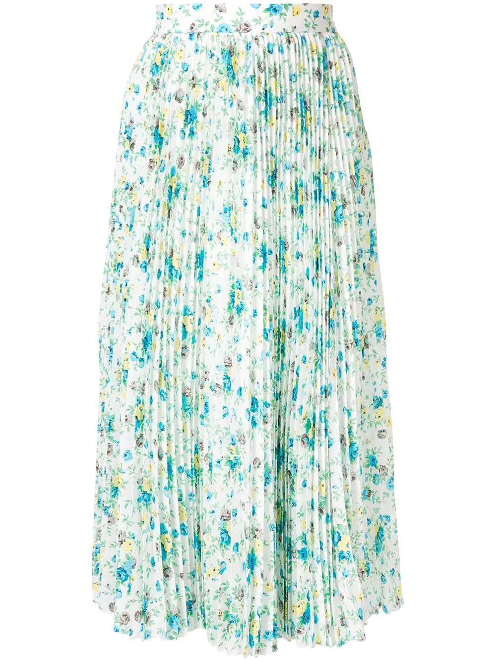 floral print pleated midi skirt - 1