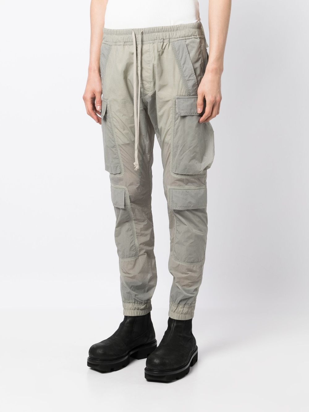 drawstring-waist skinny-cut cargo pants - 3