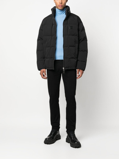 EMPORIO ARMANI logo-patch padded coat outlook