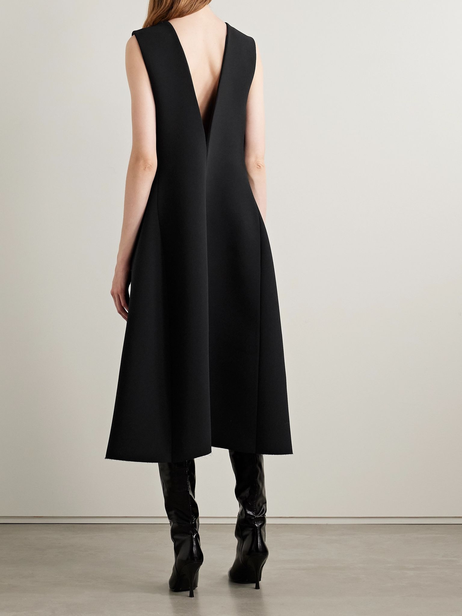Medow crepe midi dress Black - 3