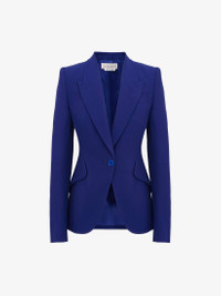 Alexander McQueen Women's Peak Shoulder Leaf Crepe Jacket in