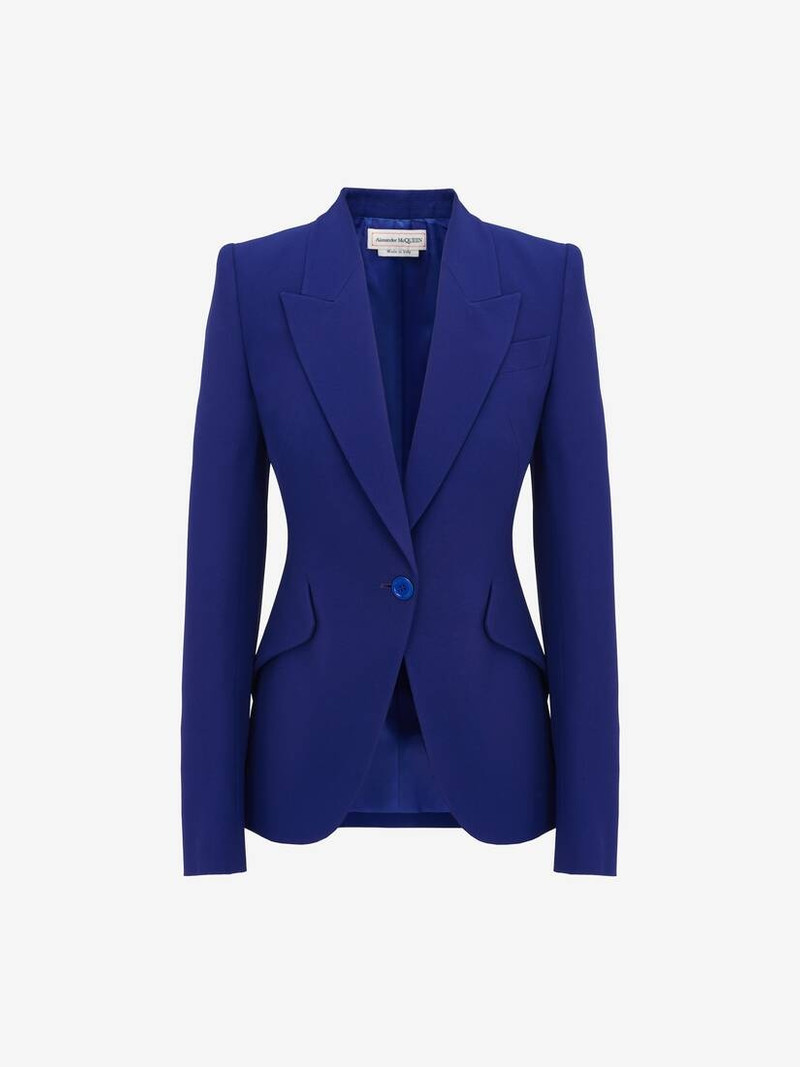 Alexander McQueen Women's Peak Shoulder Leaf Crepe Jacket in