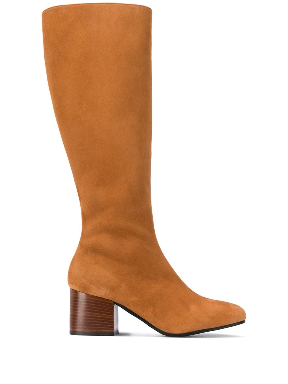 knee-high square toe boots - 1