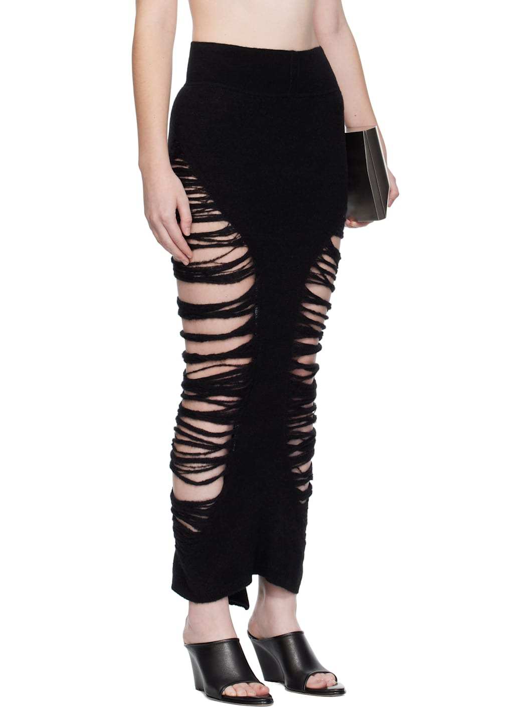 Black Concordians Calf Dauphine Midi Skirt - 2