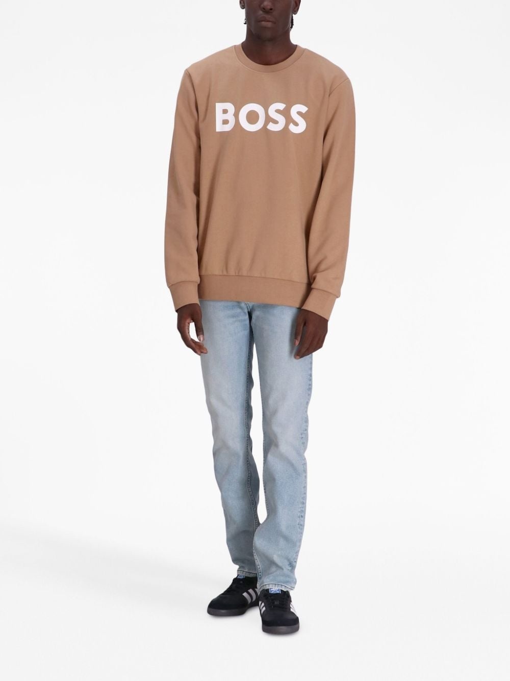 flocked-logo cotton sweatshirt - 2