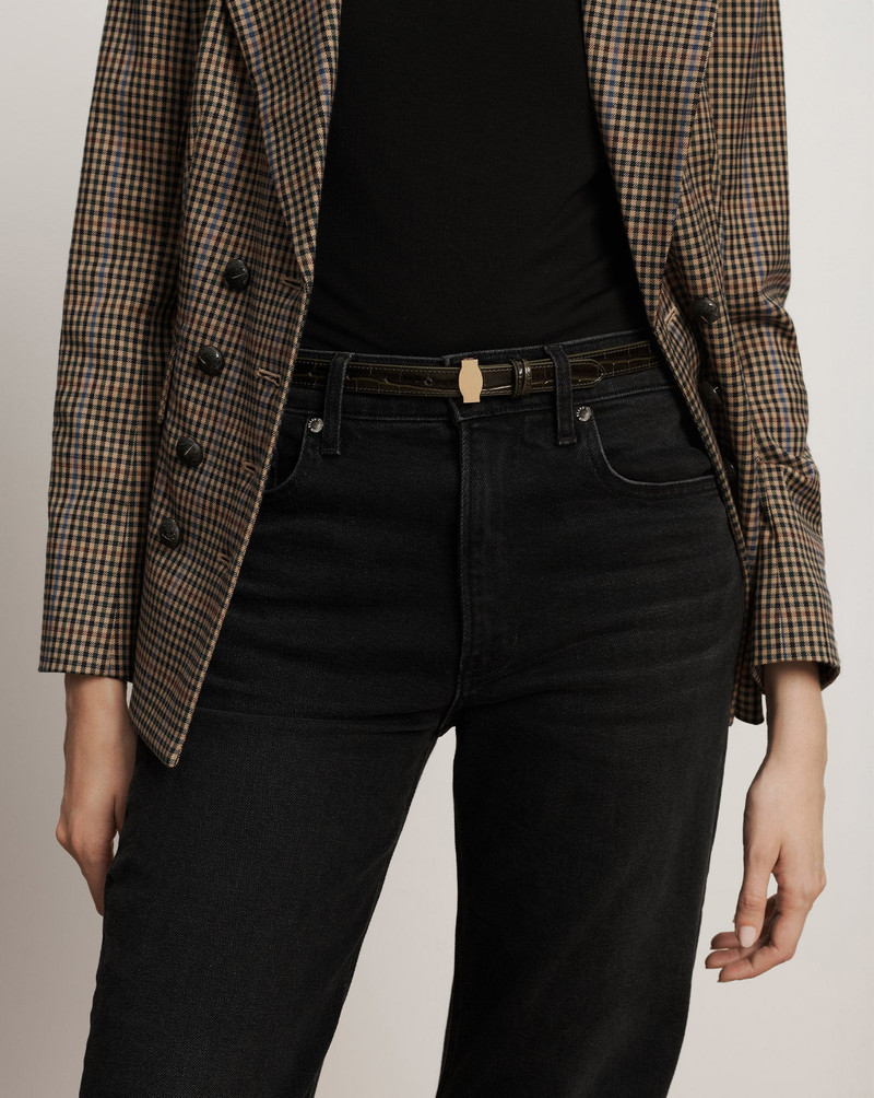 VERONICA BEARD DASH CROC-EMBOSSED BELT outlook