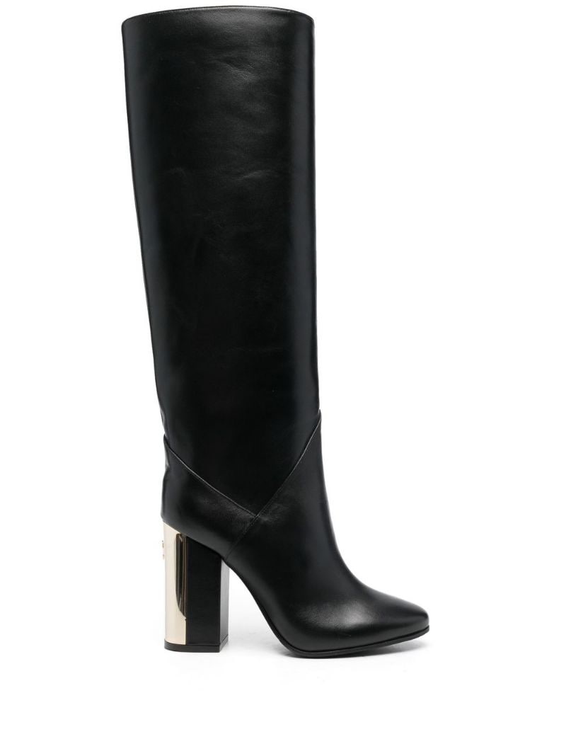 round-toe block-heel boots - 1