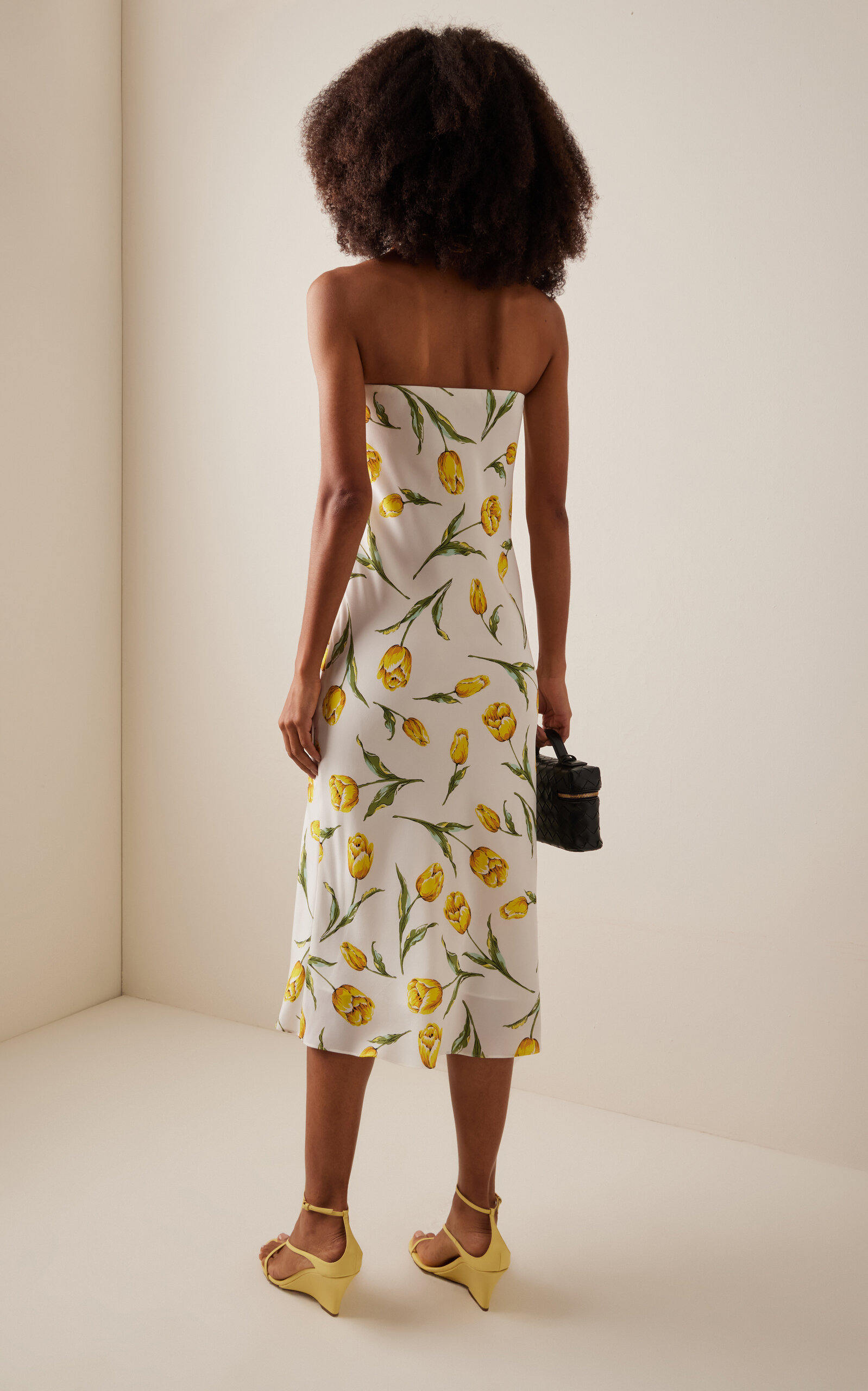 Tulip Silk Crepe Strapless Dress floral - 4