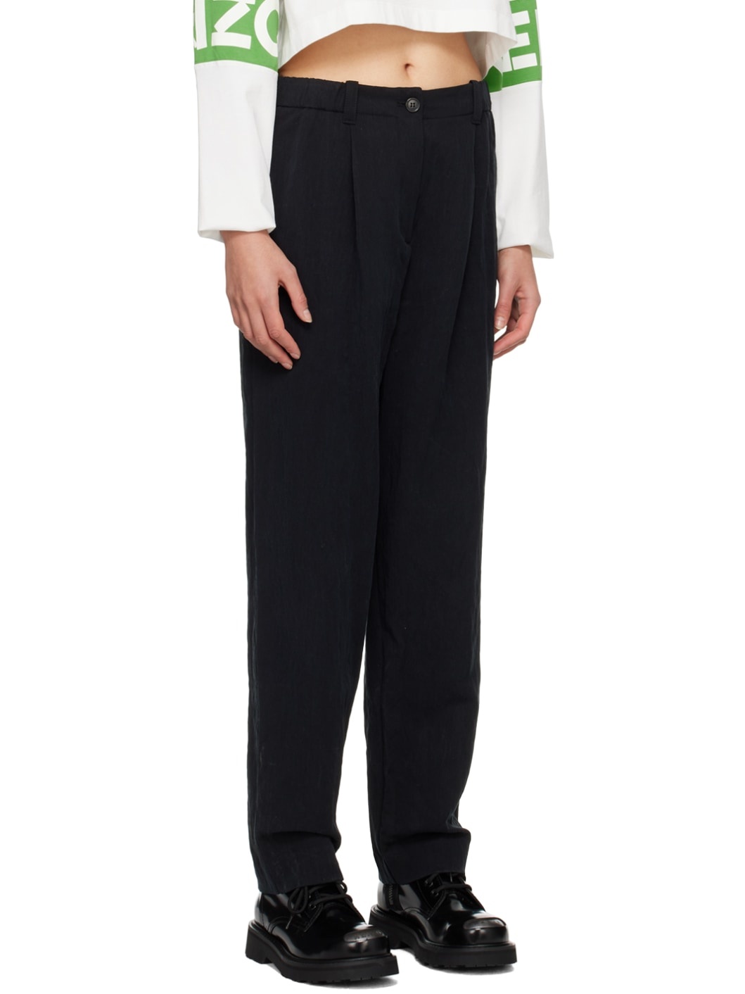Black Kenzo Paris Tailored Trousers - 2