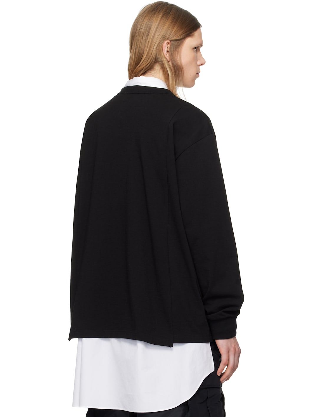 Black Cotton Jersey L/S T-shirt - 3