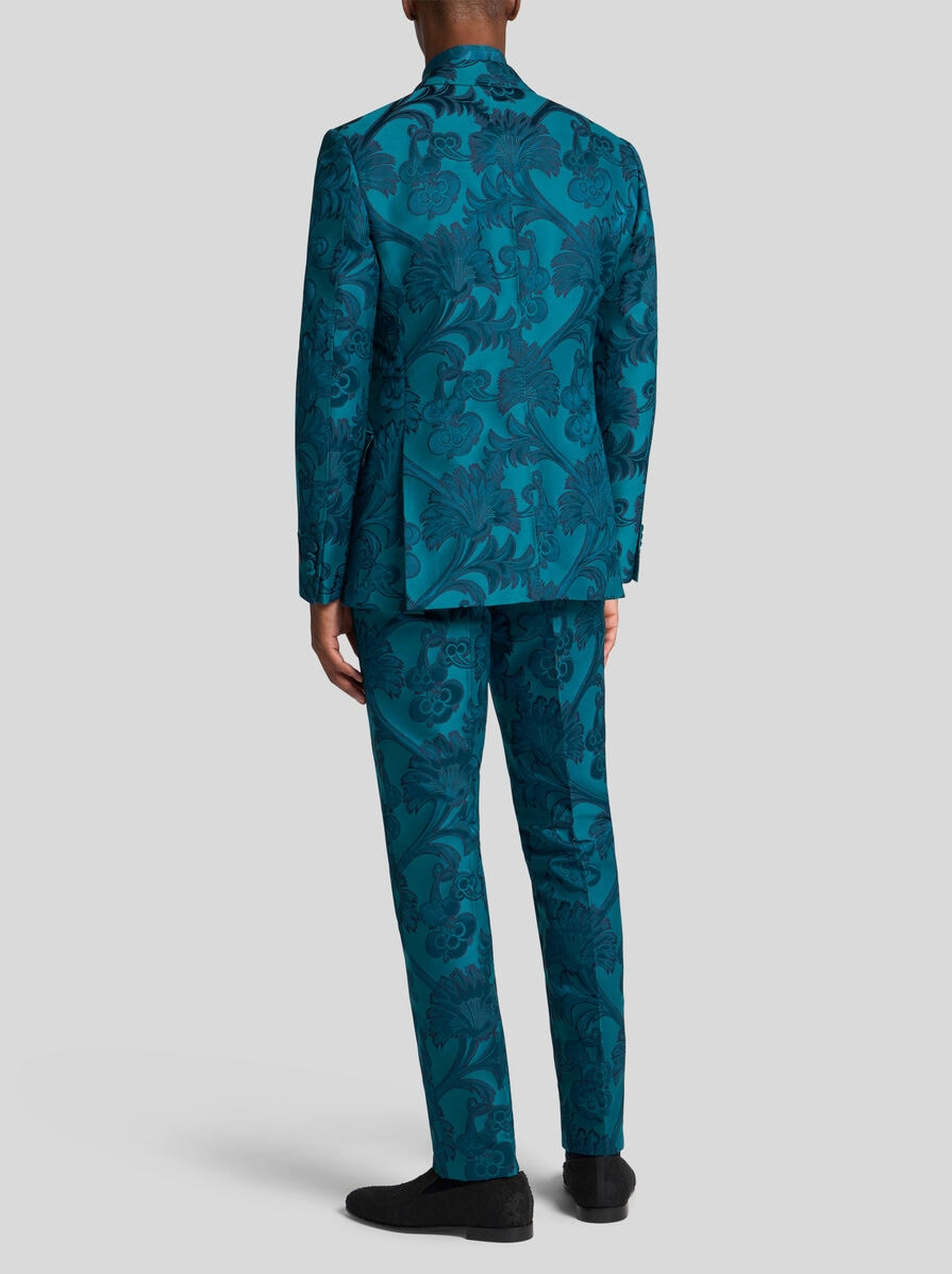FLORAL LEAFY SINGLE-BREASTED BLAZER - 4
